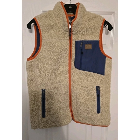 Eddie Bauer Jackets & Blazers - Eddie Bauer Vest Womens Medium Tan Rangefinder Sherpa Deep Pile Fleece Full Zip